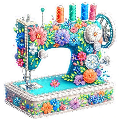 Anuver Sewing Machine Diamond Painting Kits for Adults, 5D Special Shape Crystal Rhinestones Diamond Painting for Beginners, Diamond Art Kits for Home Wall Decoration, 12×12 Inch