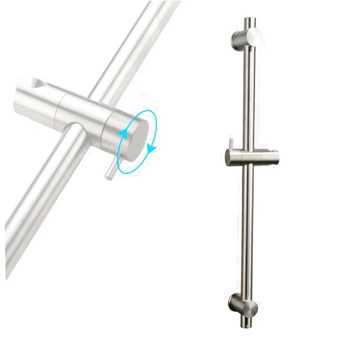HAMOLER 24 Inch Shower Slide Bar with Adjustable Shower Holder Wall Mount Sliding Bar Stainless Steel Wall Mounted Shower Slide Bar with Adjustable Shower Head Holder, Brushed Nickel