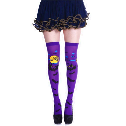 GTNINE Halloween Knee High Socks Thigh High Tight Cosplay Stockings for Women Girls Stocking Over Knee Socks Purple