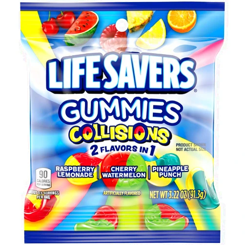 LIFE SAVERS Collisions Gummy Candy, 3.22 oz Bag (Pack of 12)