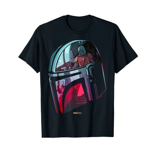 Star Wars The Mandalorian Helmet Scene Fill T-Shirt