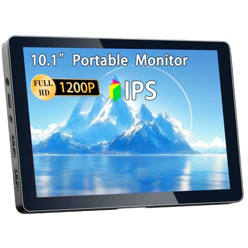 Jhcztrk 10.1Inch Small Mini Portable Monitor with Built-in Speakers and Tripod1920x120016:10 HD 60Hz IPS Panel HDMI，Compatible with PS4/PS5/XBOX/Switch/Raspberry Pi