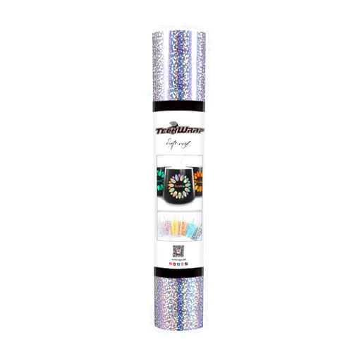 TECKWRAP Holographic Sparkle Adhesive Craft Vinyl,1ftx5ft, Silver