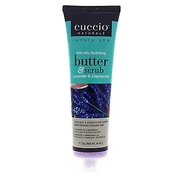 Cuccio Naturale Butter Scrub - Exfoliates And Hydrates - For Softer, Radiant Looking Skin - Infuses Moisture Into Dry Skin - Non-Oily 24 Hour Hydration - Creamy - Lavender And Chamomile - 4 Oz
