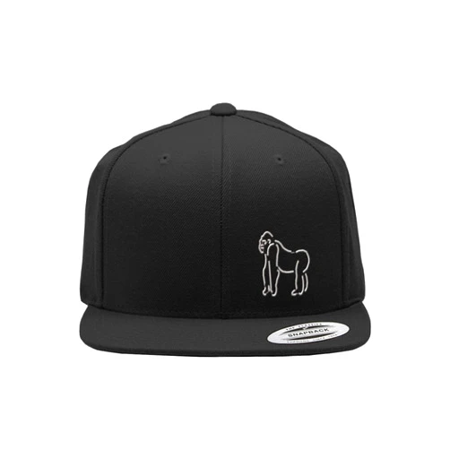 Speedy Pros Snapback Flat Bill Left Side Panel Gorilla Outline Embroidery Acrylic