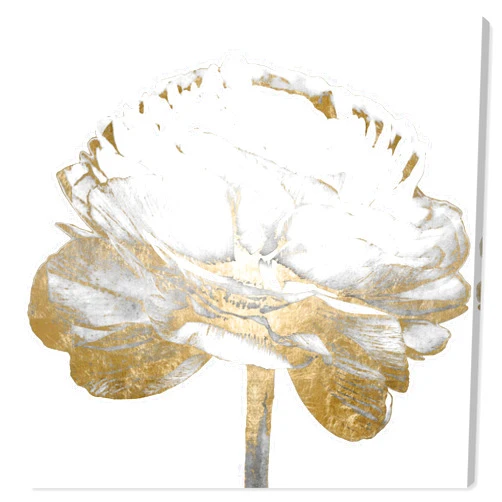 The Oliver Gal Artist Co. Floral Wall Art Canvas Prints 'White Gold Luxe Flower Diecut' Home Décor, 20