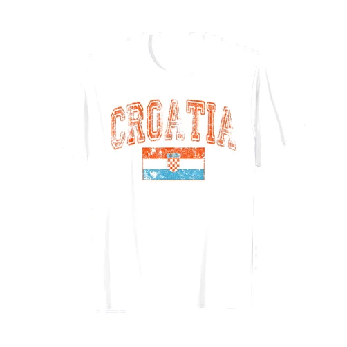 Threadrock Vintage Retro Faded Croatia Flag Croatian Pride T-Shirt