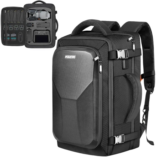 PEKREWS Mavic 3 Pro Case, Mavic 3 Case, Expandable Carry On Backpack Fits 17.3 Inch Laptop, Travel Large Capacity Mavic 3 Pro Bag for DJI Mavic 3/3 Pro, DJI RC Pro/RC/RC-N1, Drone Accessories