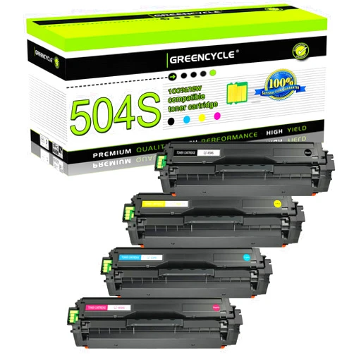 greencycle Compatible Toner Cartridge Replacement for Samsung CLT-504S CLT504S CLT-K504S Xpress C1810W C1860FW SL-C1810W SL-C1860FW CLX-4195FW CLP-415NW Printer (Black,Cyan,Yellow,Magenta,4-Pack)