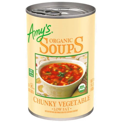 Amy's Amy’s Soup, Vegan Chunky Vegetable Soup, Gluten Free, Made with Organic Vegetables, Canned Soup, 14.3 Oz