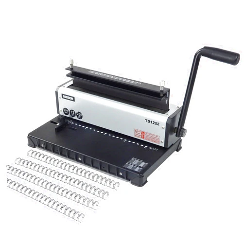 Rayson TD1222 Wire Binding Machine - 2:1 Pitch, Rectangular Holes, 220 Sheet Binding / 12 Sheet Punching Capacity