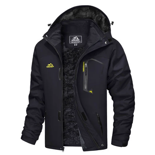 MAGCOMSEN Men's Winter Coats Water Resistant Ski Snow Jacket Warm Fleece Jacket Parka Raincoats With Multi-Pockets