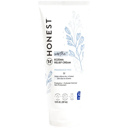 The Honest Company Eczema Soothing Therapy Cream and Skin Protectant, Naturally Derived, Gentle for Baby, Prebiotics Colloidal Oatmeal, 7 oz