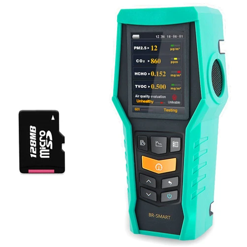 BLATN Smart Air Quality Monitor Indoor 12-in-1 CO2 Meter Dust PM1.0 PM2.5 PM10 Particles TVOC Detector HCHO Tester with Data Logger for Home AQI Test (128S)