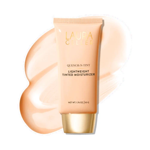 LAURA GELLER NEW YORK Quench-n-Tint Lightweight Tinted Moisturizer, Porcelain/Fair - Sheer to Light Buildable Coverage - Natural Glow Finish - Lightweight Formula with Hyaluronic Acid