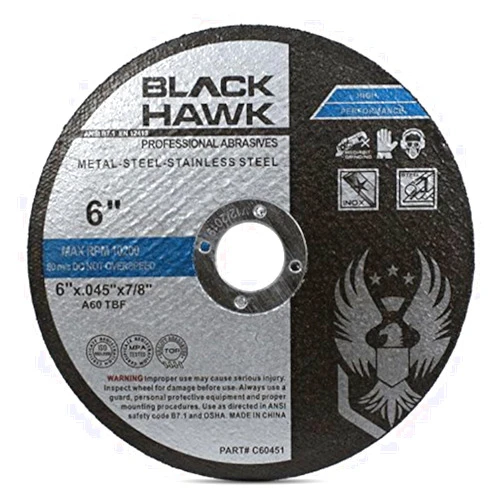 BHA Metal and Stainless Steel Thin Cut Off Wheels for Angle Grinders, 6” x .045” x 7/8” - 25 Pack