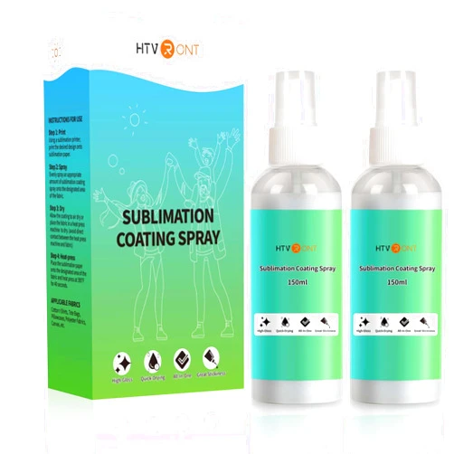 HTVRONT Sublimation Coating Spary for Cotton Shirts 2x150ml, Sublimation Spray for All Fabric, Canvas, Carton, Pillow, Sublimation Spray Quick Dry & High Gloss, Vibrant Color & Strong Adhesion