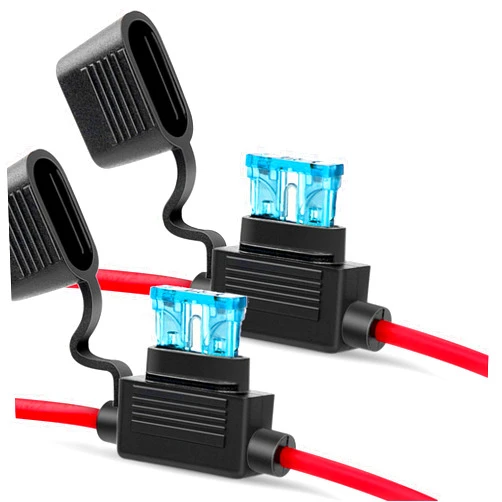 MGI SpeedWare 14AWG Inline Fuse Holder Harness with 15AMP ATC ATO Blade Fuse (2-Pack)