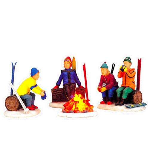 Lemax Christmas - Skiers Campfire (04468) - Set of 4