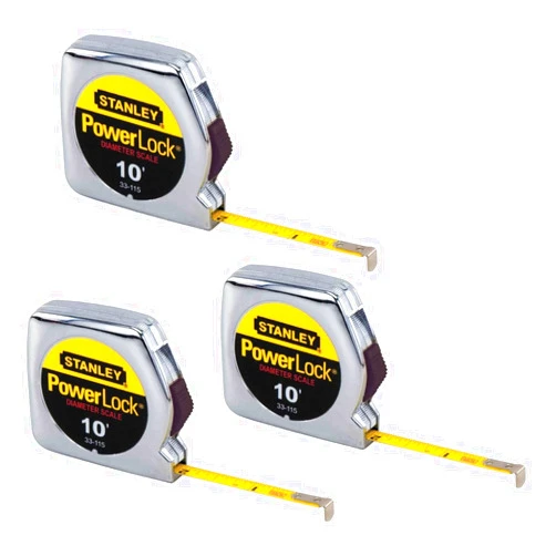 Stanley Hand Tools 33-115 10' x 1/4 PowerLock Pocket Tape Rule (3 Pack)