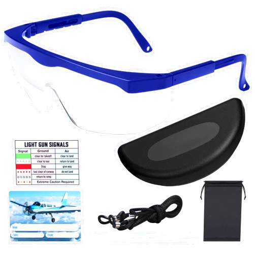 Saysurey Aviation Flight Training Glasses Adjustable View Limiting Goggles Device with Glasses Box and Tag (Blue)