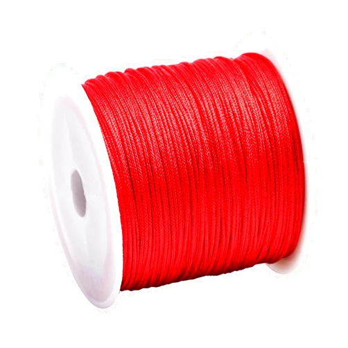 BRATAA 150 Yards 0.5 mm Nylon Cord Beading Satin String for Chinese Knotting Beading Macrame Friendship Bracelet Jewelry Making(Red)
