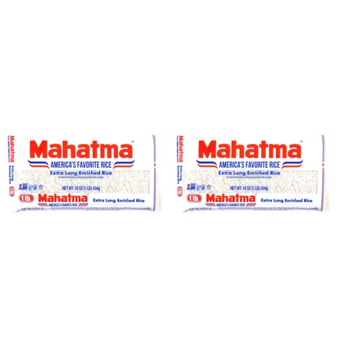 Mahatma Enriched Extra Long Grain White Rice, Gluten Free, Non-GMO, 1 lb Bag (Pack of 2)