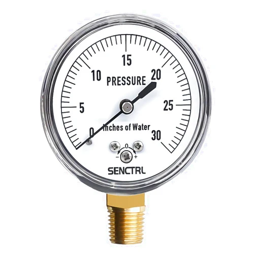 Senctrl 0-30 Inches of Water Column Gauge, Low Pressure Capsule Gauge, 2-1/2