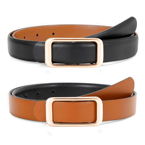 JASGOOD Women Reversible Leather Belt for Pants Jeans Ladies Waist Belt for Dresses
