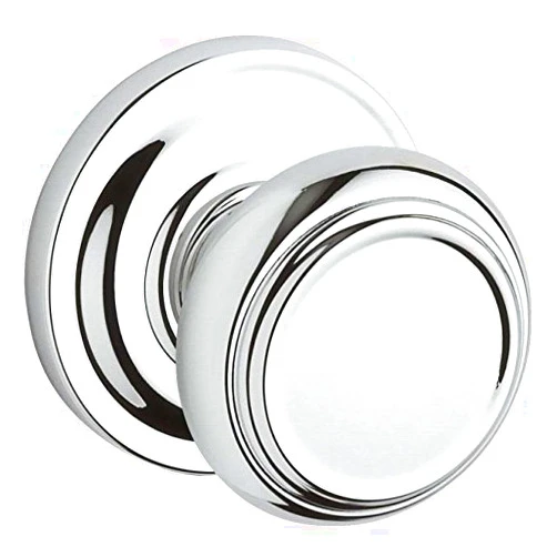 Baldwin PV.TRA.TRR Traditional Privacy Knobset with Traditional Round Rose, Polished Chrome