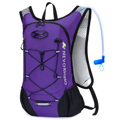 N NEVO RHINO Lightweight Hydration Backpack, Running Backpack with 2L Water Bladder, Hydro Water Daypack for Cycling Hiking Rave for Men Women