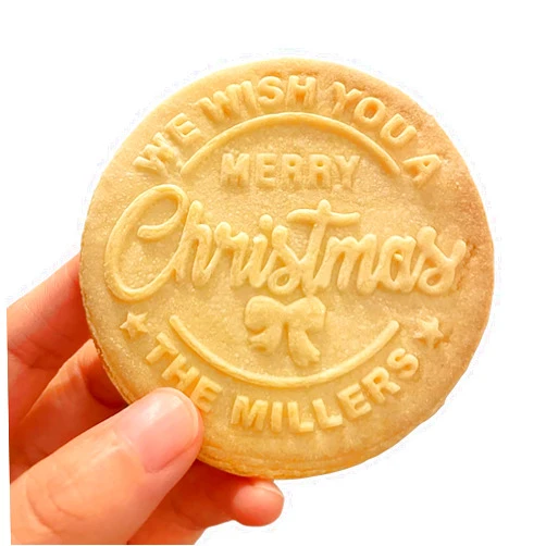 Shiguangji 2024 Personalized Christmas Cookie Stamp Custom Merry Christmas Cookies with Your Family's Last Name Great for Baking and Holiday Decorating Ideal Gift for Bakers - Merry Christmas Cookie Stamp