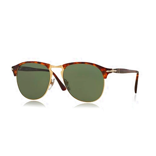 Persol Men's Polarized Aviator Sunglasses Havana Green Green