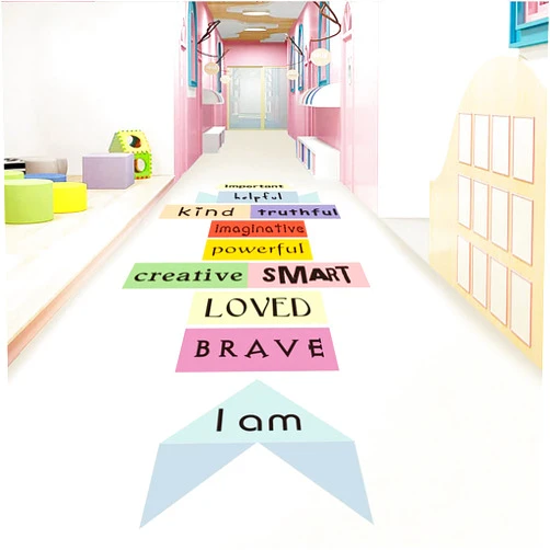 Generic NXCYZY Word Hopscotch Decals Inspirational Quotes Floor Sticker Colorful Encourage Floor Game Stickers Peel and Stick Waterproof Wall Decor for Classroom Kids Room Nursery PlayRoom Daycare Preschool