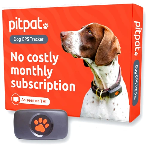 PitPat GPS Tracker for Dogs - No Subscription Fees - Suitable for All Dogs and Fits All Collars - Smart Activity Tracker, Satellite Tracking with Unlimited Range - 100% Waterproof Pet Tracker (Black)