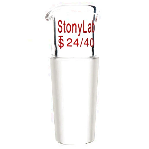 stonylab Glass Pour Out Adapter, Borosilicate Glass Liquid Pouring Adapter with 24/40 Ground Inner Joint for Laboratory Lab Supply