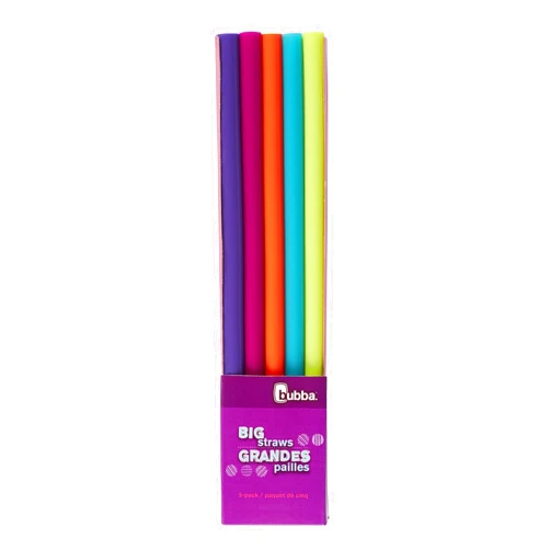 Bubba Big Straw 5 Pack of Reusable Straws (Assorted Bold Colors)