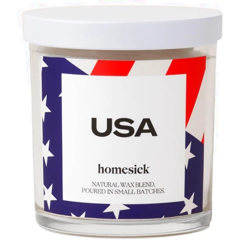 Homesick Premium Scented Candle, USA - Scents of Apple, Nutmeg, Clove, 7.5 oz, 30-35 Hour Burn, Gifts, Soy Blend Candle Home Decor, Relaxing Aromatherapy Candle