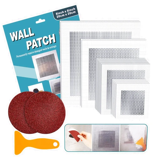 Mckanti 20 Pcs Drywall Repair Kit for Dry Wall Hole Repair, 8/6/4/2 Inch Drywall Patch Kit Wall Repair Kit with Scraper, Sandpaper for Wall Repair, Aluminum Mesh Wall Patches for Wall Hole