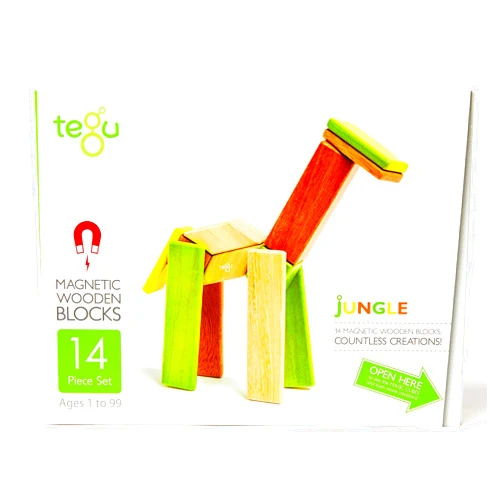 Tegu 14 Piece Tegu Magnetic Wooden Block Set, Jungle