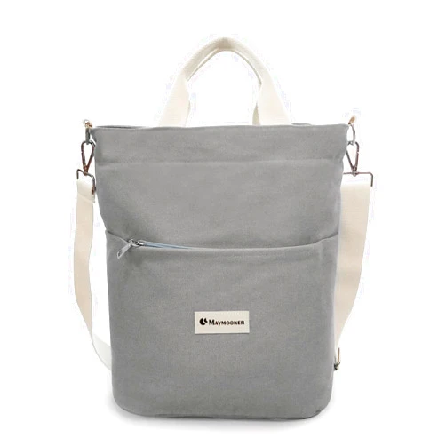 MAYMOONER Canvas Tote Bag with Zipper and Pocket, Casual Crossbody Planner Hobo Bag for Women