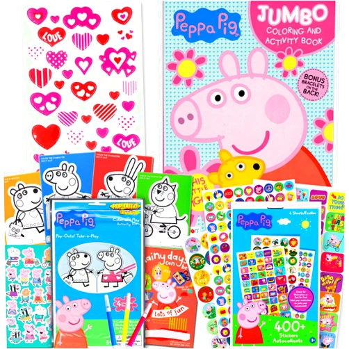 Bendon Peppa Pig Coloring and Activity Book Bundle with Coloring Book, Play Pack, Stickers and More