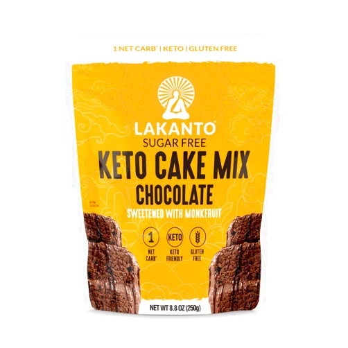 Lakanto Sugar Free Keto Cake Mix - Sweetened with Monk Fruit, Gluten Free, 1 Net Carb, Keto Diet Friendly, Delicious - Chocolate