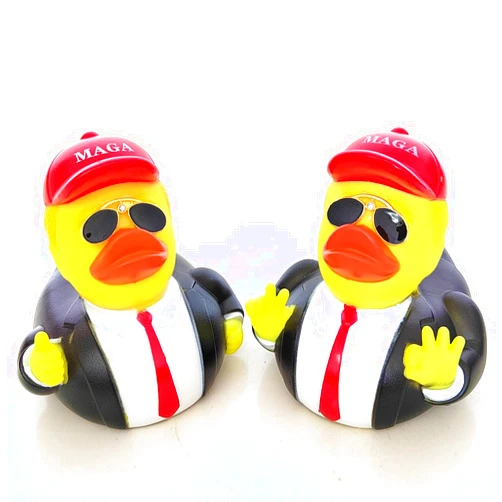Napojoy 2 Style Trump Ducks for Jeeps - Large Rubber Ducks for Kids' Bath Toys, Collectible Donald Trump Duck DIY Duck with MAGA Hat, Fun Trump Ducks for Jeeps Ducking, Car Decorations Accessories Christmas