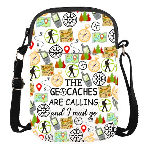 Gzrlyf Geocache Crossbody Bag Geocache Lover Geocaching Gift Geocacher Gift Treasure Hunter Wallet Bag