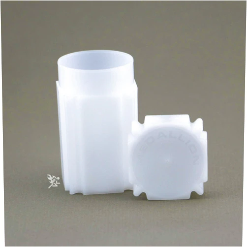 CoinSafe (10) Coinsafe Brand Square White Plastic (Medallion) Size Coin Storage Tube Holders
