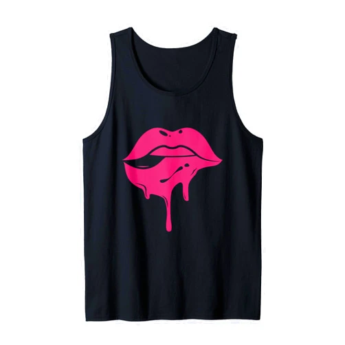 Coto7 Fuchsia Melting Lips Tank Top