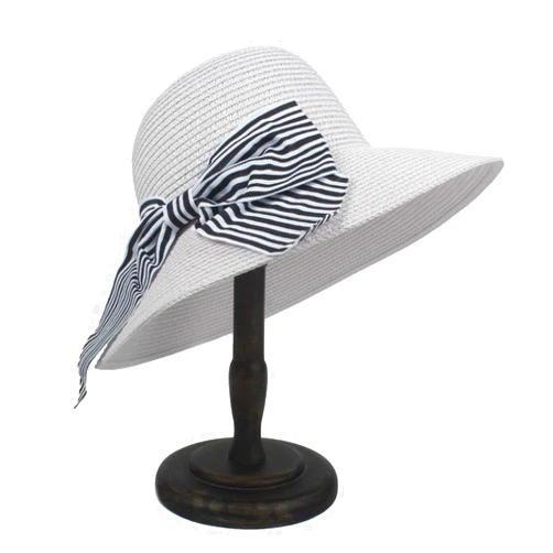 ASDFFG Sun Hat Women's Summer Straw Hat Dome Beach Sun Hat (Color : White, Size : 56-58cm)