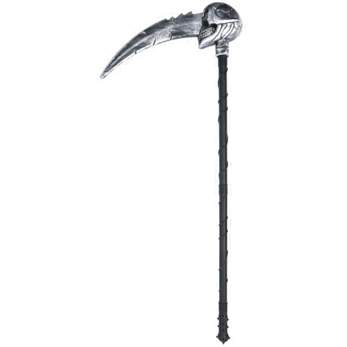Olen Halloween Costume Plastic Skull Sickle Props Skeleton Grim Reaper Scythe Staff Toys Weapon Dress up Accessory for Kids Adults Black