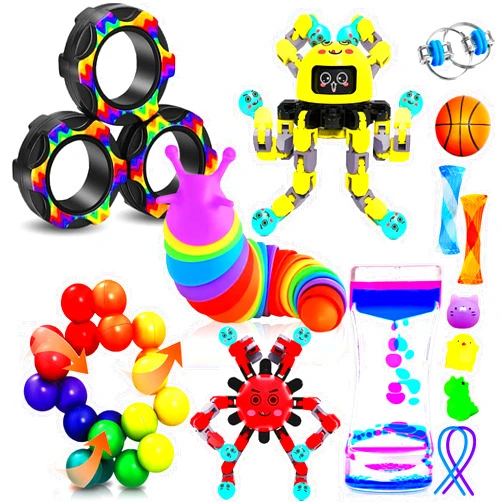 Dr.Kbder 15 Pack Sensory Fidget Toys Pack for Kids Age 5-7, 8-12, Autism Sensory Figette Toys Adult Quiet Fidgets Valentines Gifts Classroom Calm Down ADHD Stress Anxiety Fidget Box Easter Basket for Teens